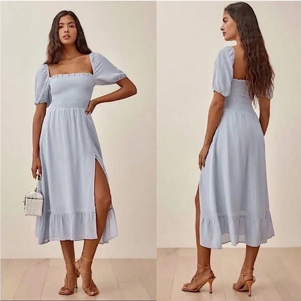 REFORMATION DRESS IN LIGHT BLUE | SMALL